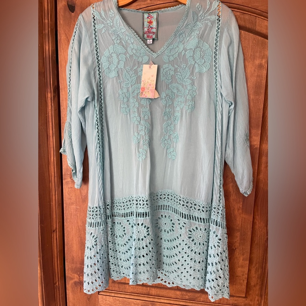 Johnny Was Blue Tears Tunic XS